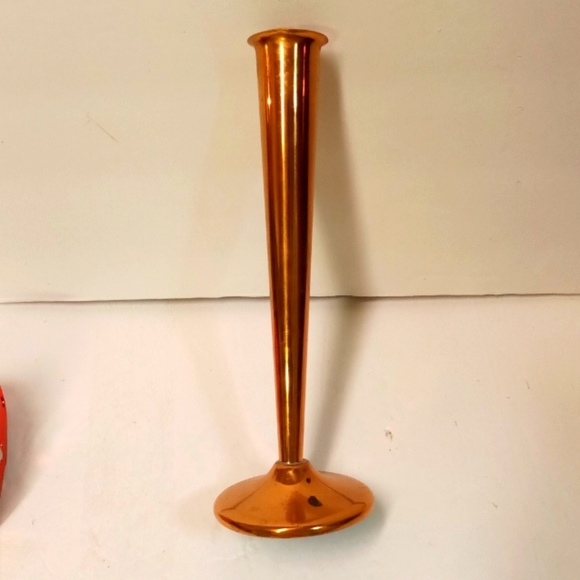 Rare Vintage Flute Vase Copper Metal 8.25 - Picture 1 of 4